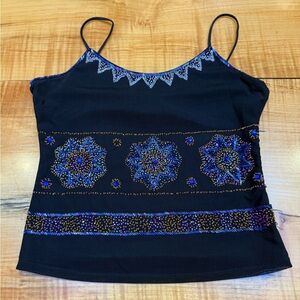 Vintage Caché beaded camisole top. Size small.